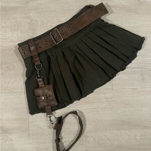 NWT Darker Wavs by DollsKill Echo black wash distressed mini skirt XS